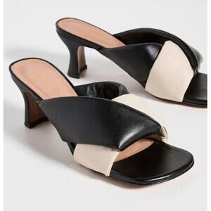 Intentionally Blank Tele Heel Sandals Verishop Garmentory Black‎ White Slide 40